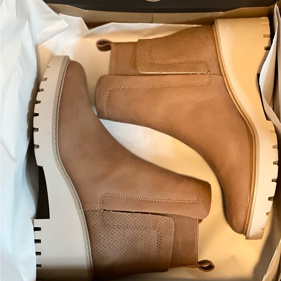 a.n.a Womens Dorick Block Heel Booties in Cognac Sz 6 - Picture 2 of 8